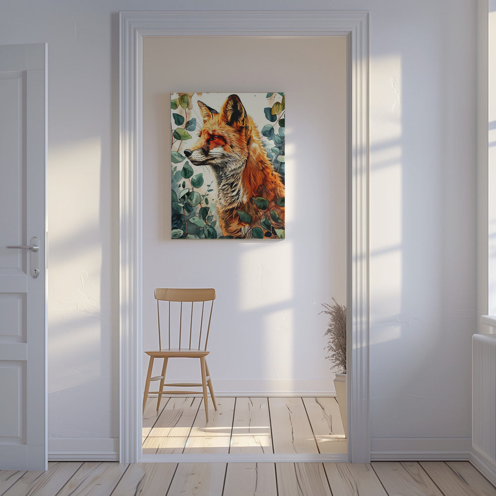 Aquarelkunst van dieren Vos 10 | Canvas