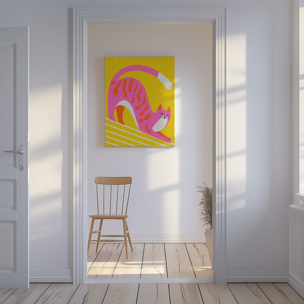 Slapende snorharen, vrolijke schattige kat | Canvas