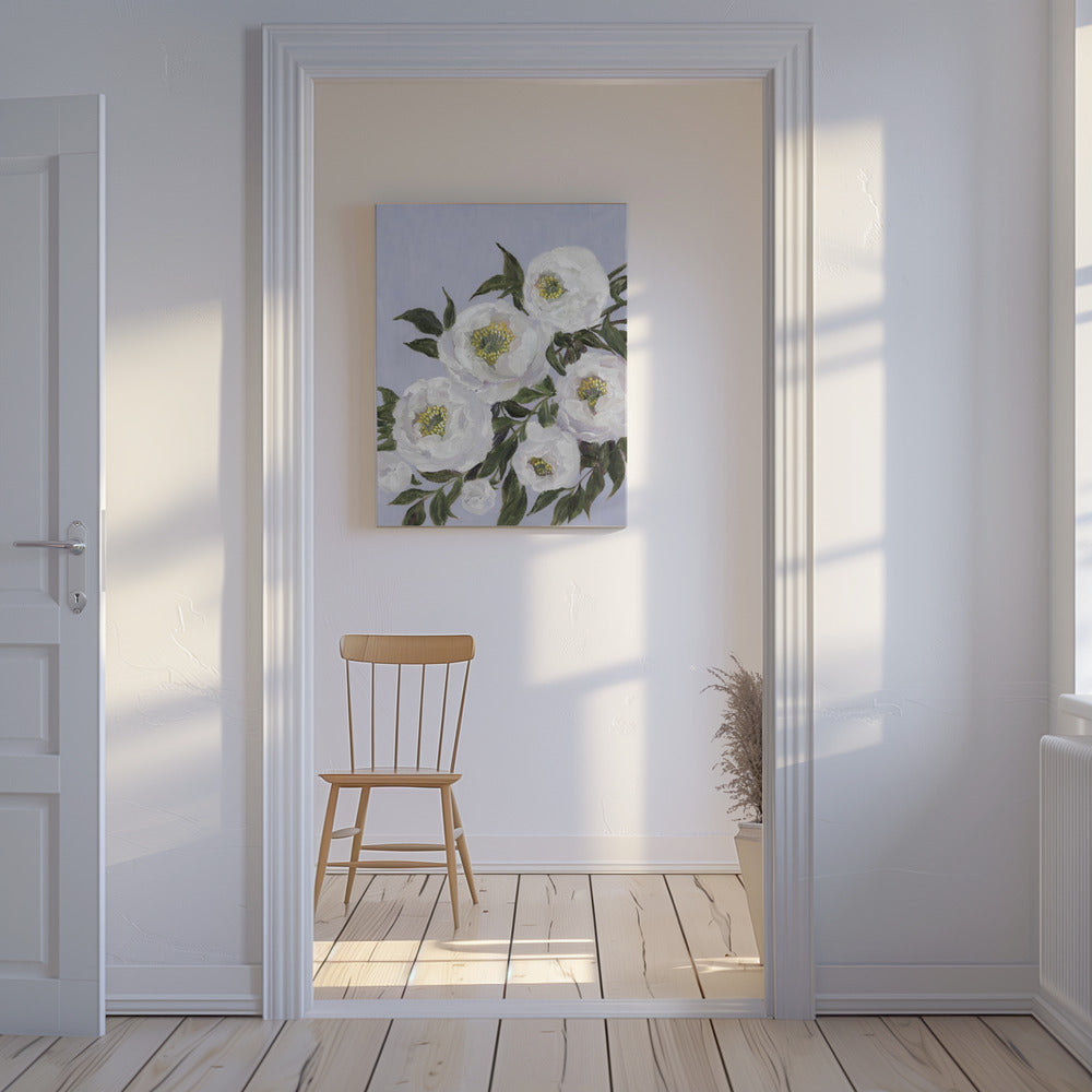 Evadne pioenrozen in lila | Canvas