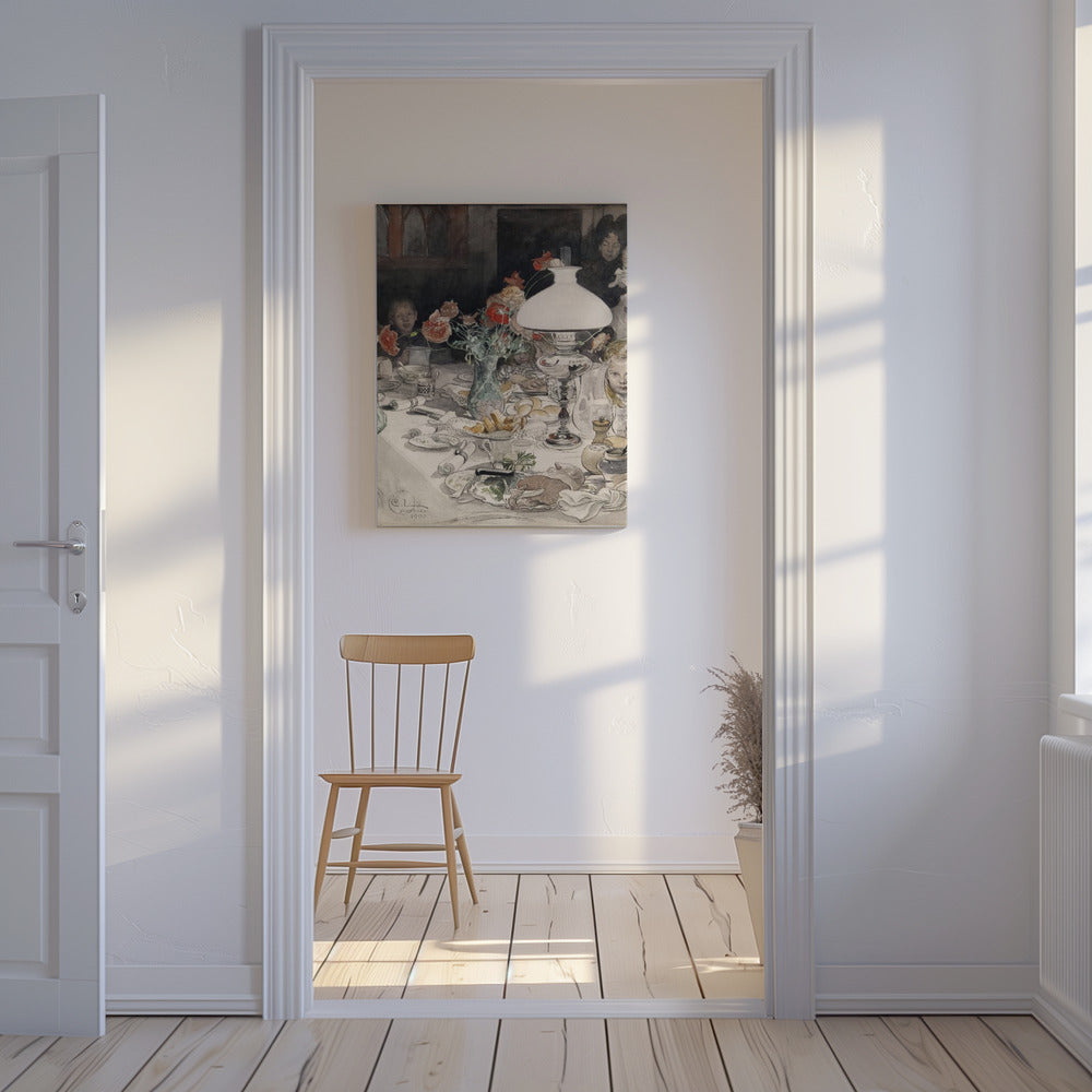 Rond de avondlamp (1900) | Canvas