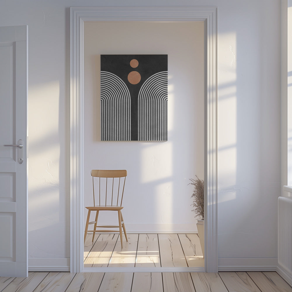 Cirkels op zwarte achtergrond 3 | Canvas
