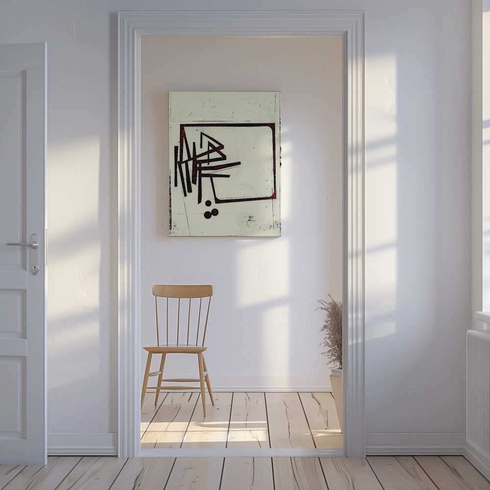 Hoekige lijnen en stippen | Canvas