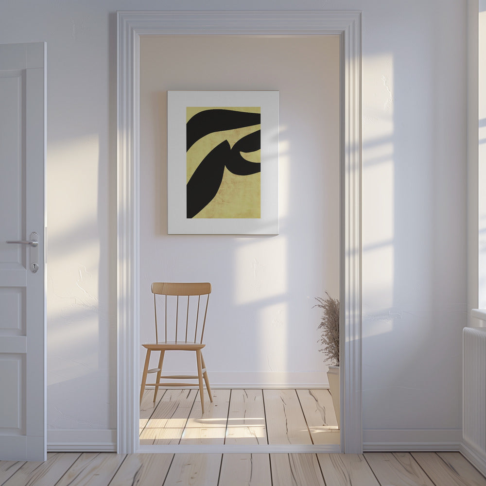Abstracte zwarte vormen print nr. 1 | Canvas
