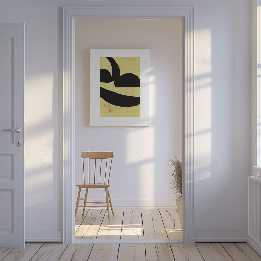 Abstracte zwarte vormen print nr. 2 | Canvas