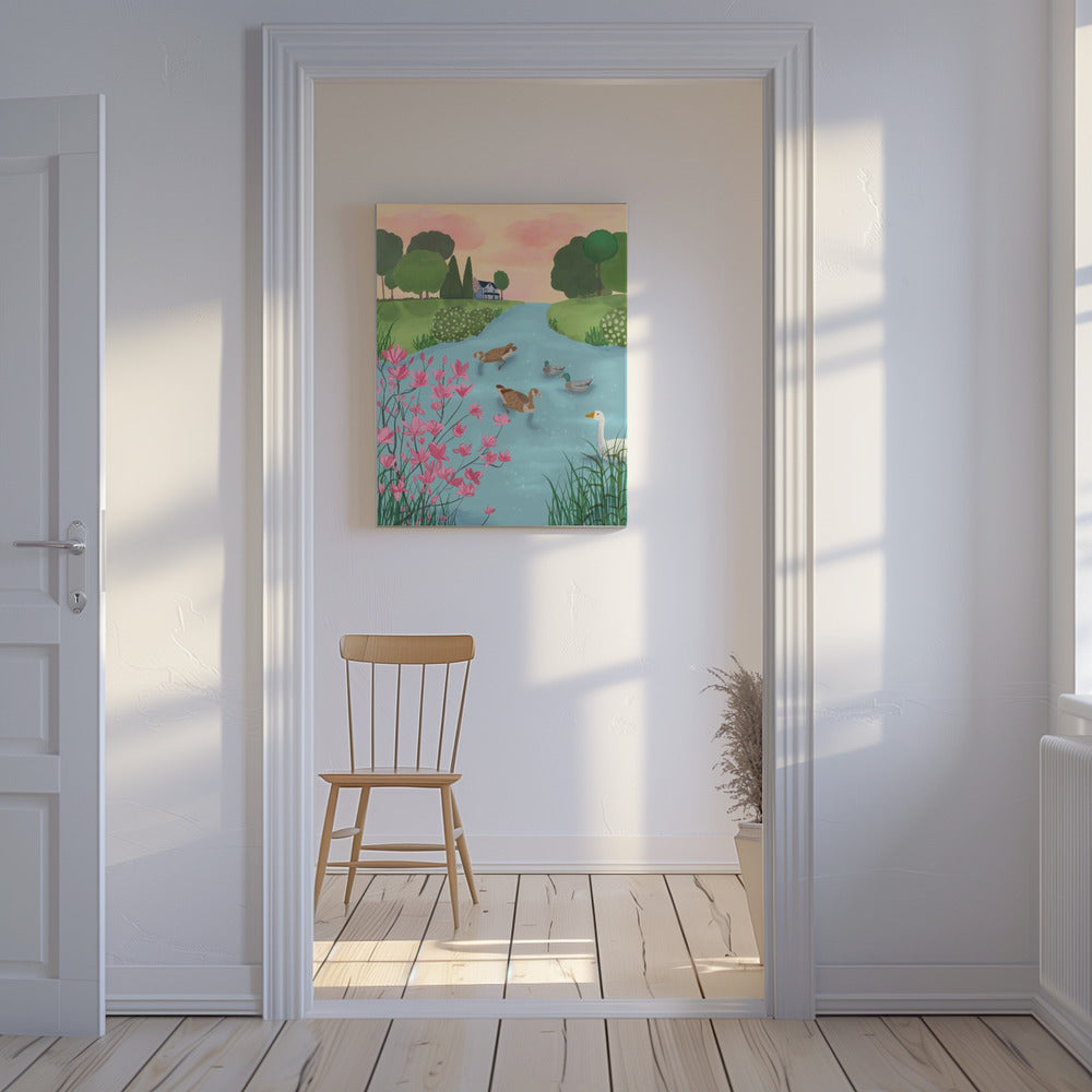 Eenden op zomerpaden | Canvas