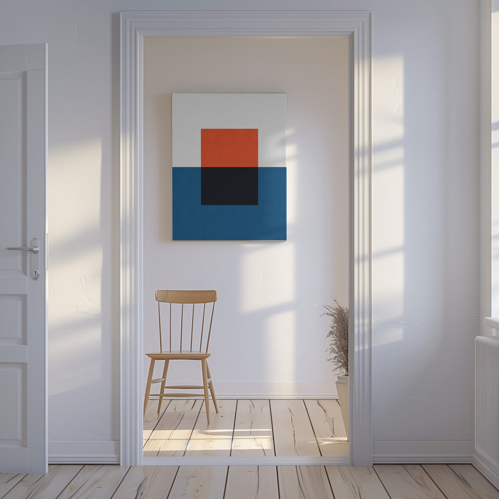 Blauw en rood 2 | Canvas