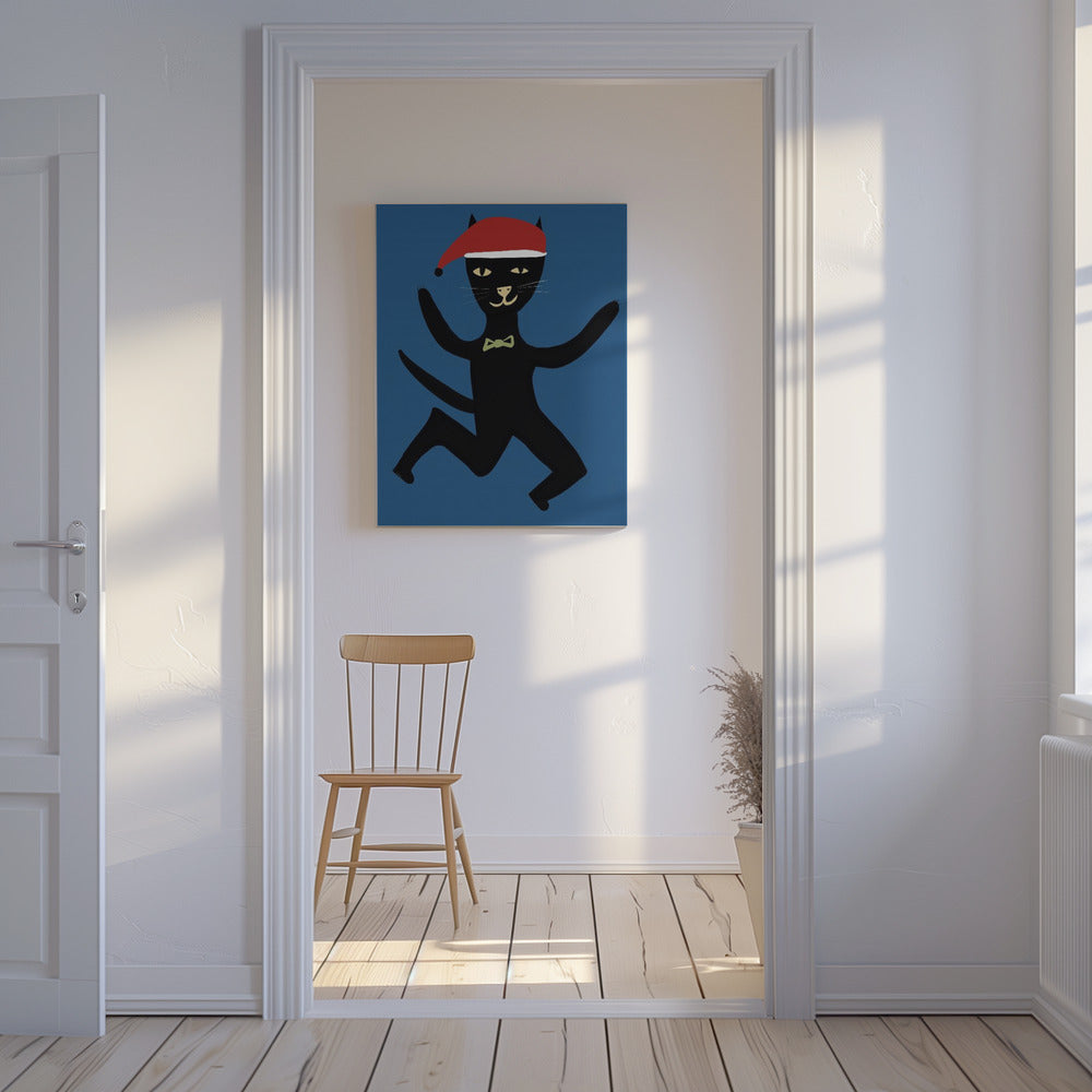 Kerstkat | Canvas