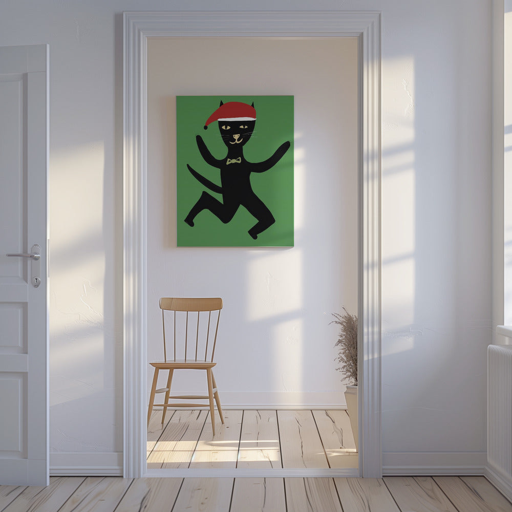 Kerstkat | Canvas