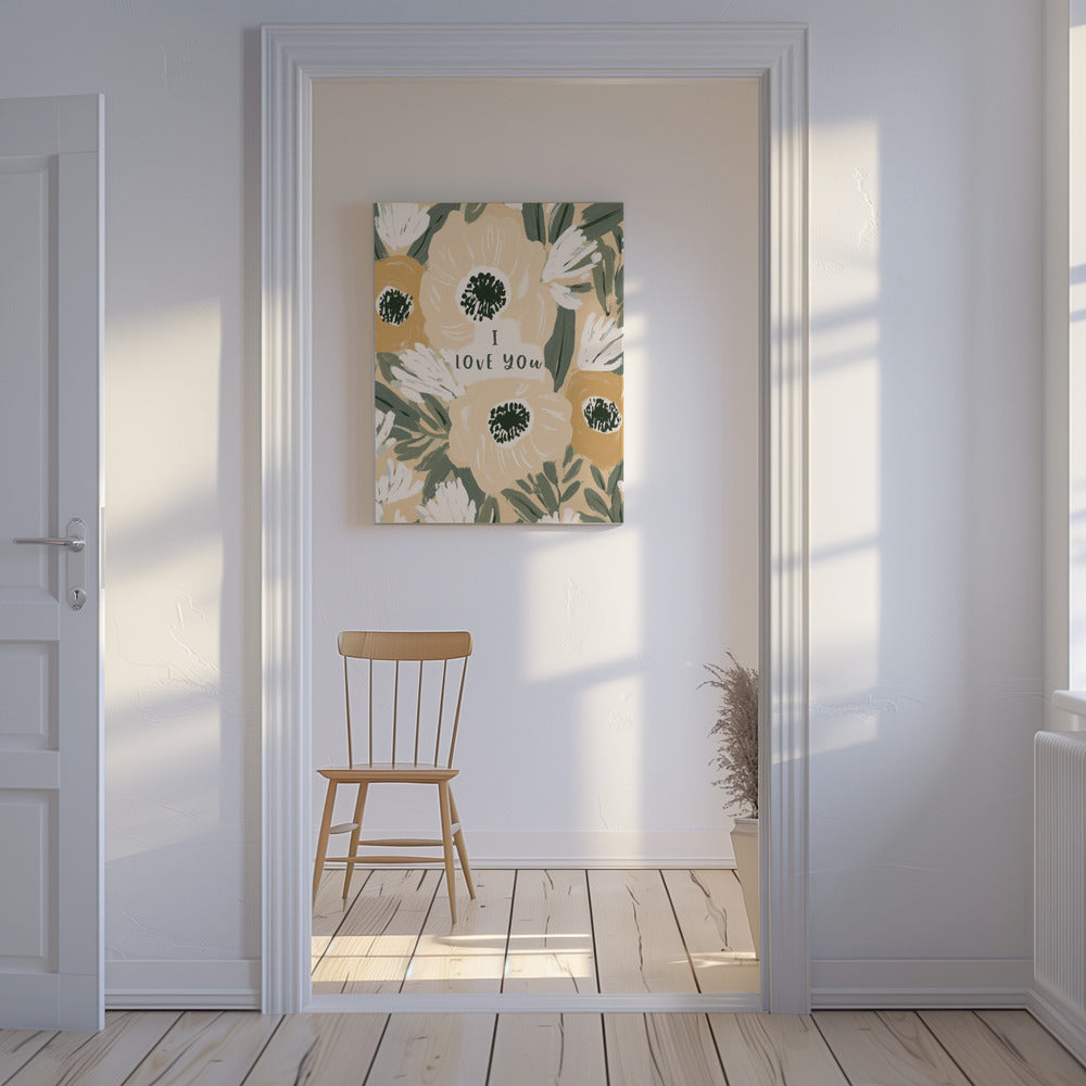 Bloemenliefdesbrief | Canvas