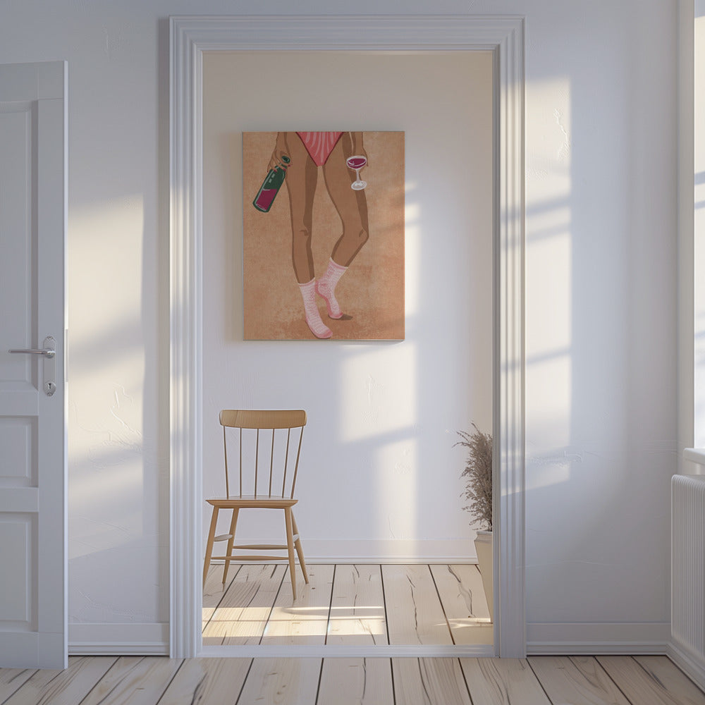 Wijn en sokken | Canvas