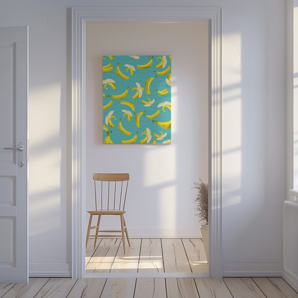 Speels patroon van gele bananen | Canvas