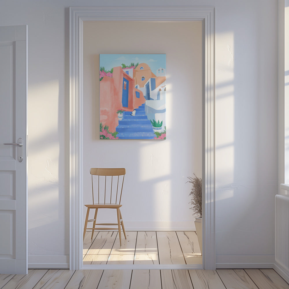 Santorini Straat | Canvas