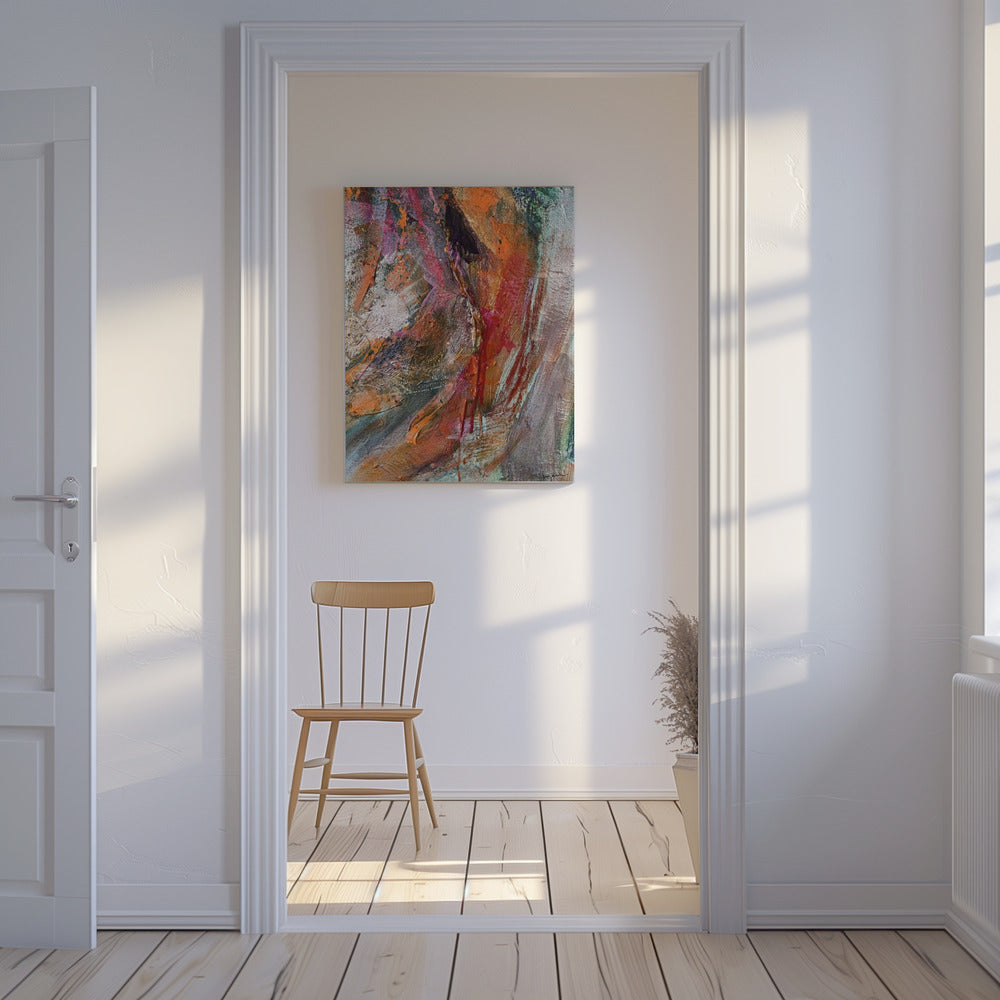 Karmozijnrode Geode | Canvas