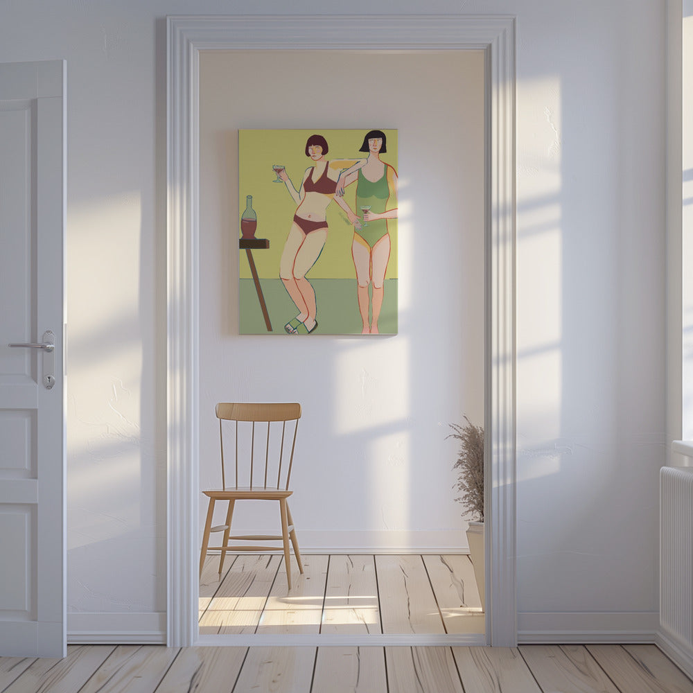 Loungende dames | Canvas