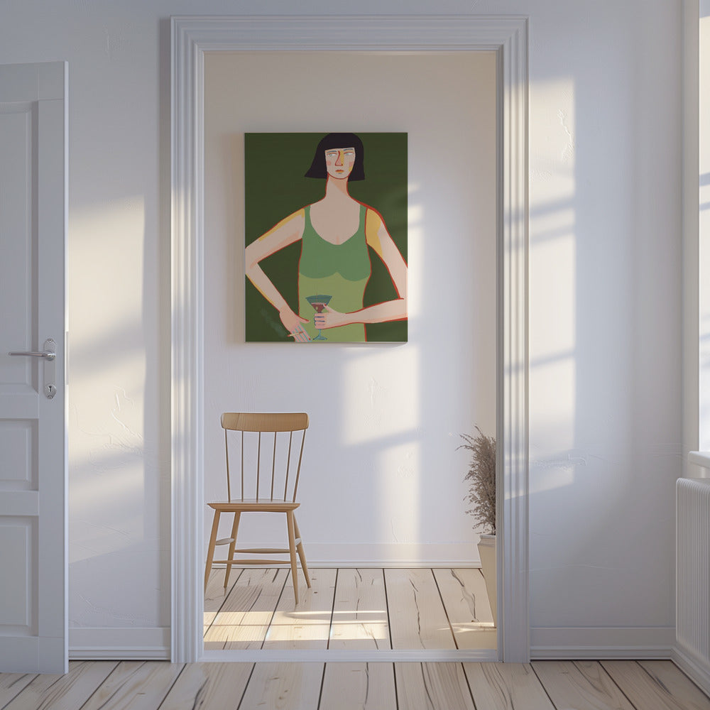 Dame met cocktail | Canvas