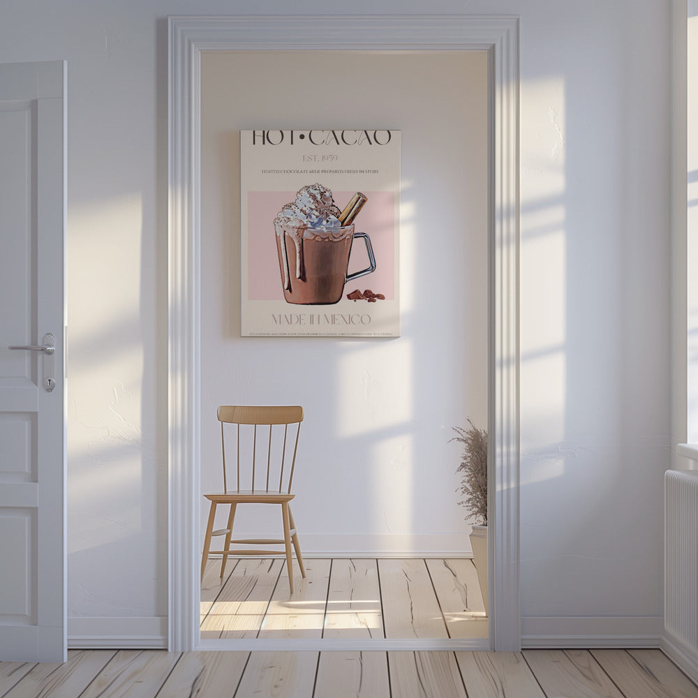 Een mok romige, warme cacao | Canvas