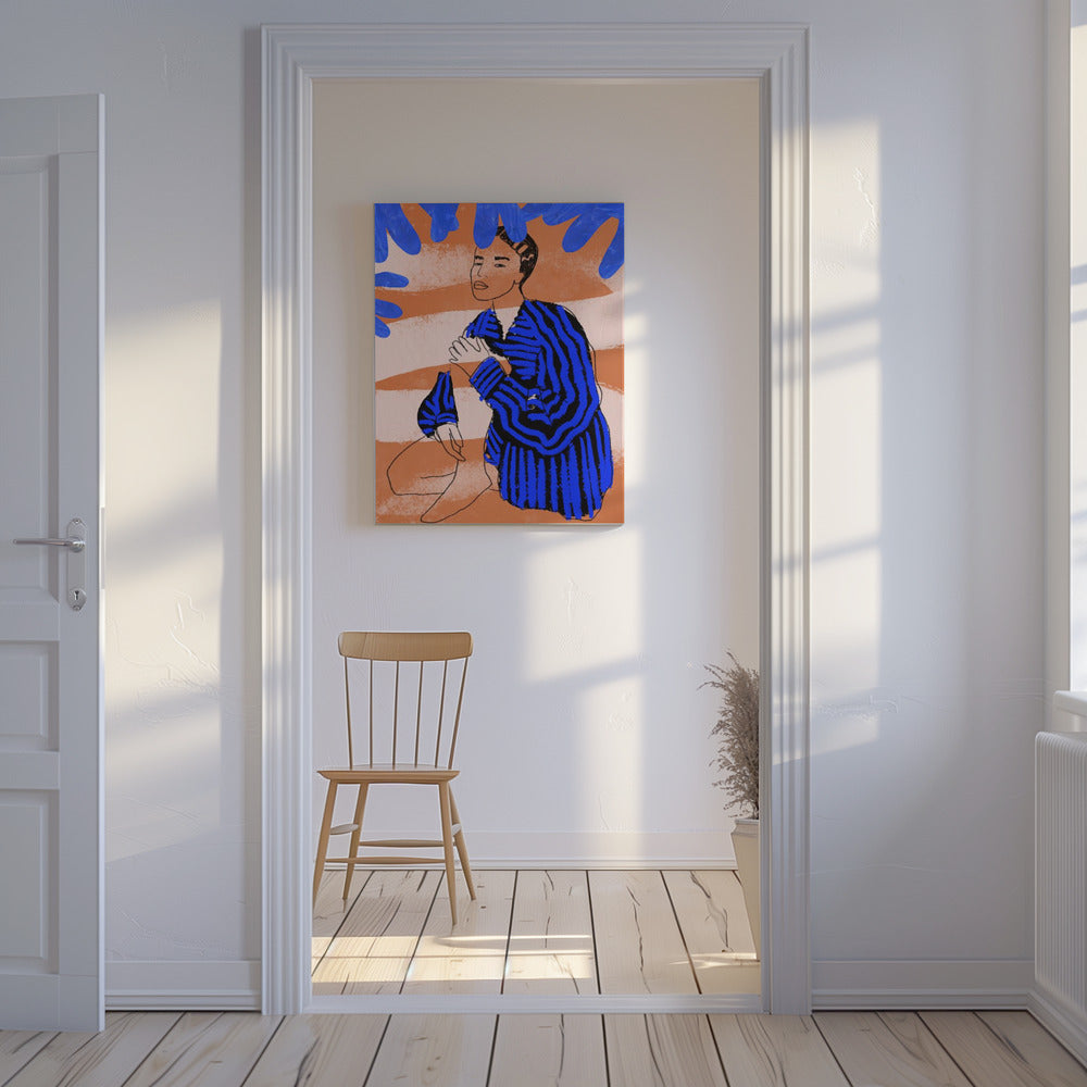 Blauwe Gestreepte Dromen | Canvas