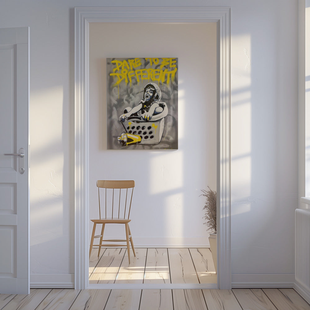 Kind in een wasmand | Canvas