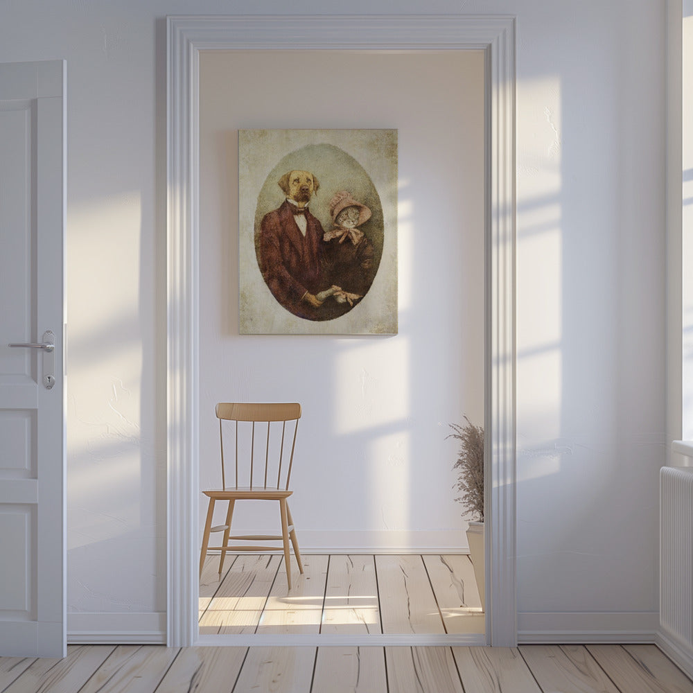 Portret van een echtpaar in Victoriaanse stijl | Canvas