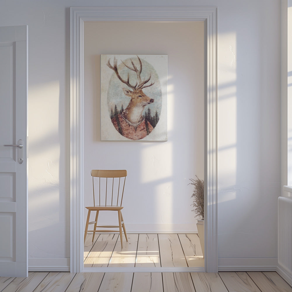 Hert in een rustieke outfit | Canvas