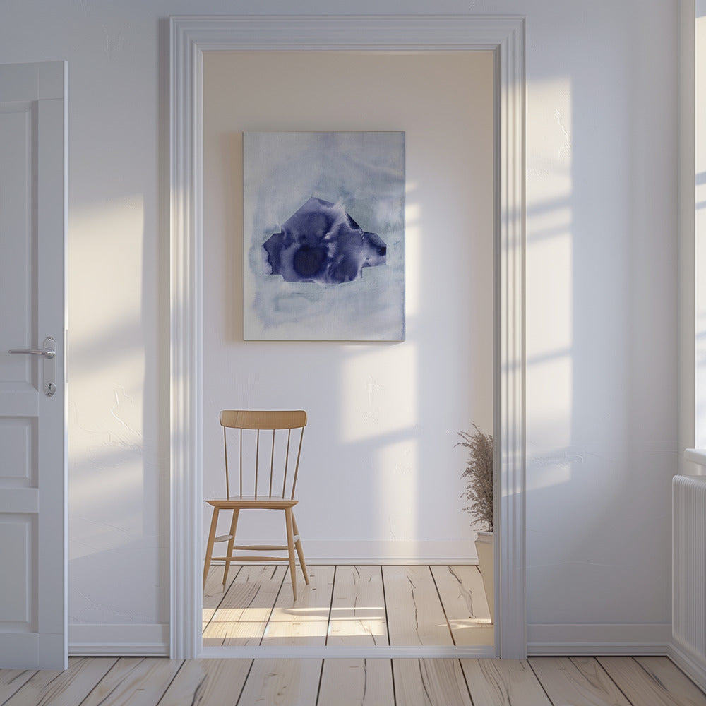 Geometrische vorm in diep indigo | Canvas