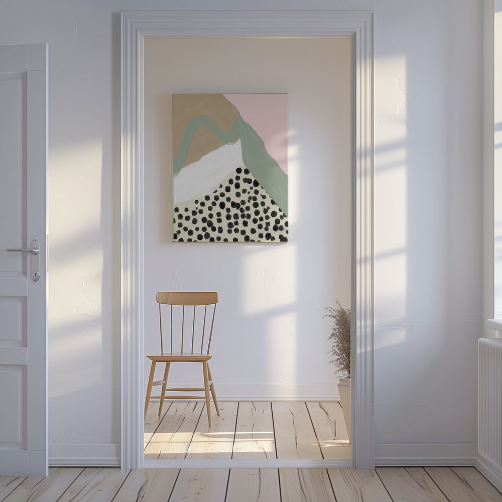 Zachte kleuren met organische vormen en patronen | Canvas