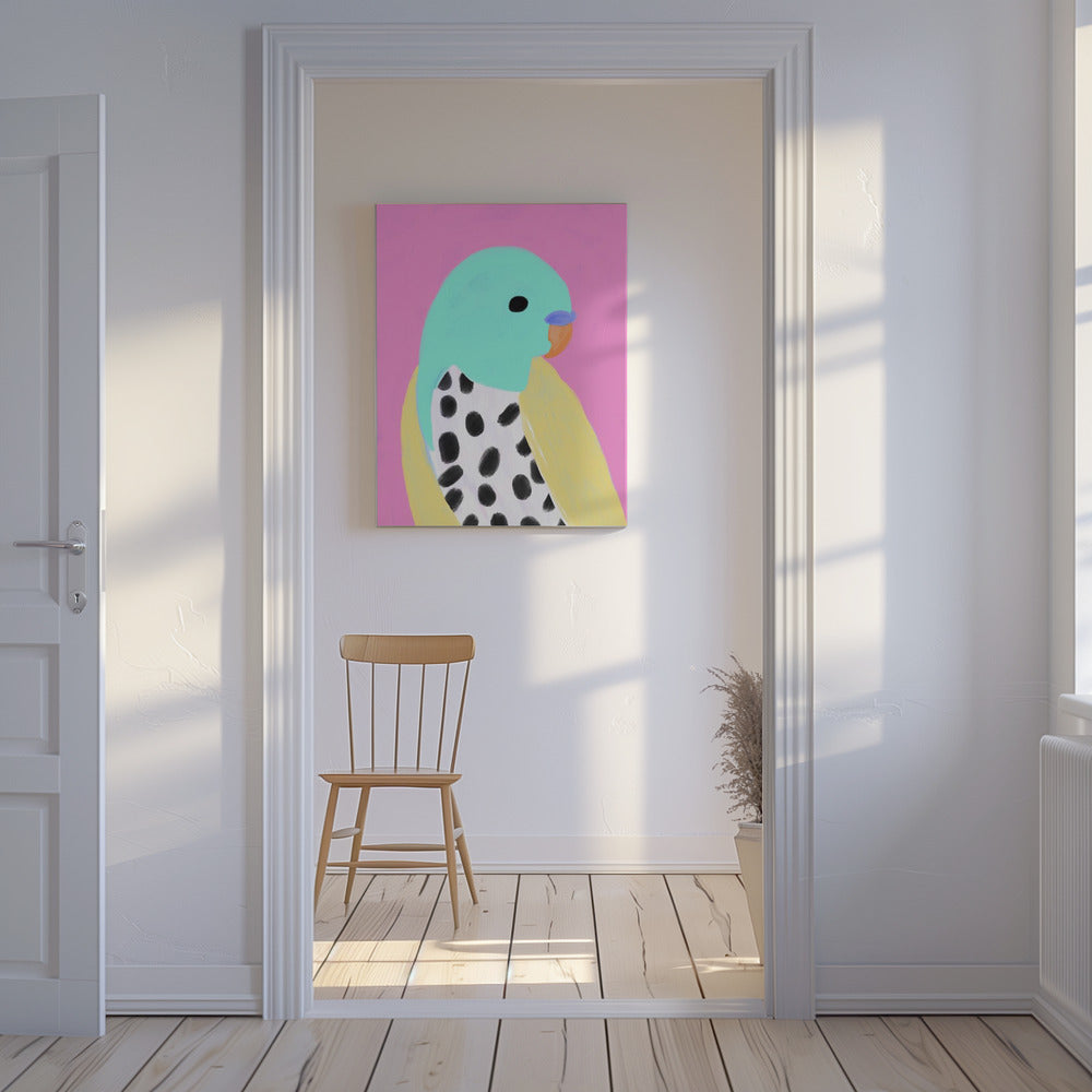 Parkiet met stippen | Canvas