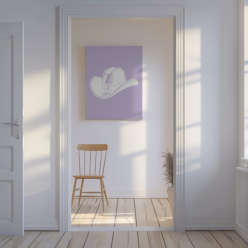 Paarse cowboyhoed | Canvas