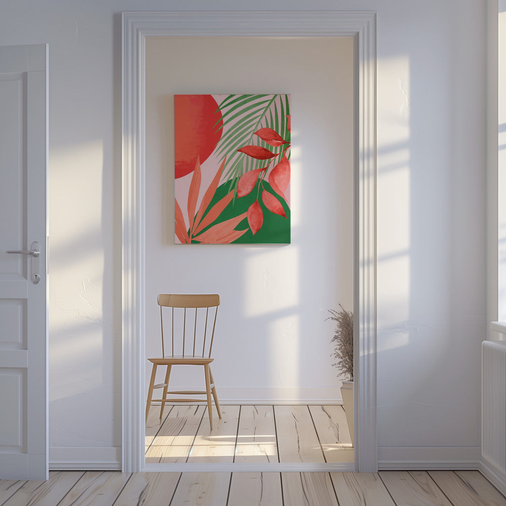 Abstracte kunst tropische tuin | Canvas