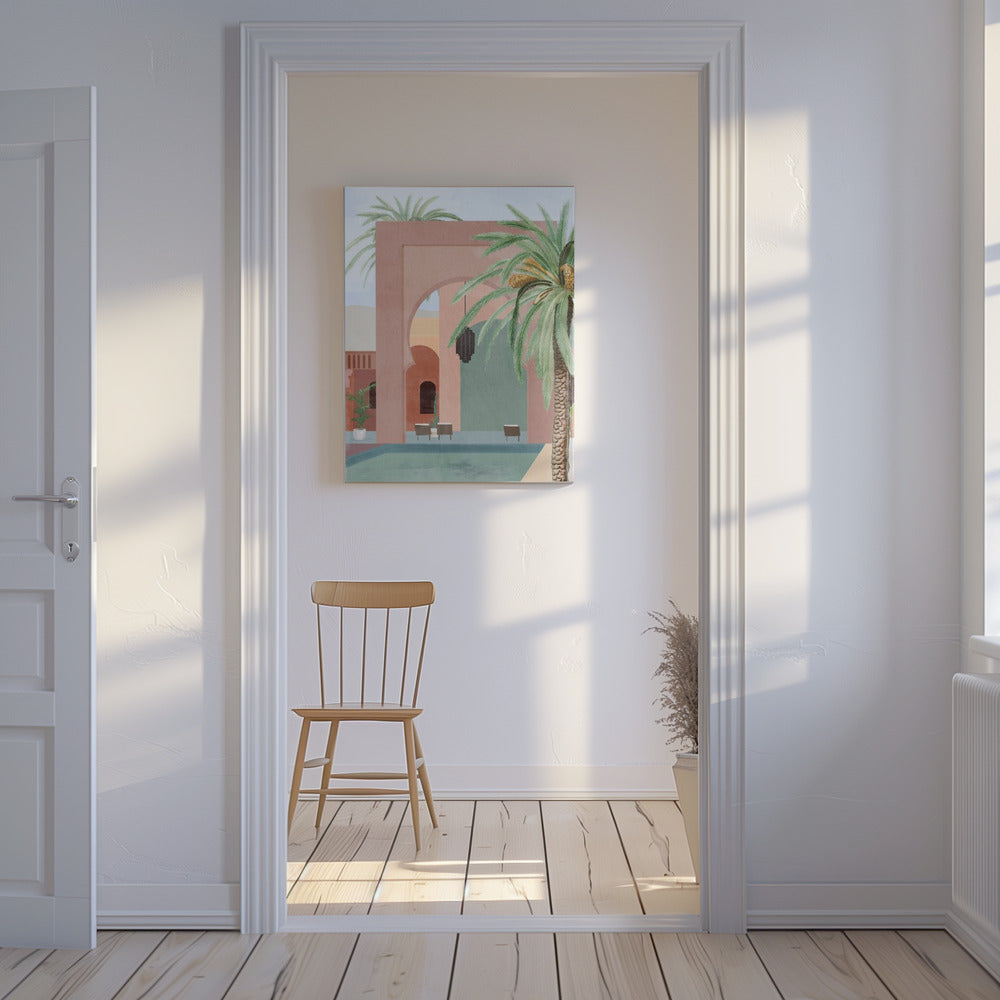 Marokkaans zwembad | Canvas