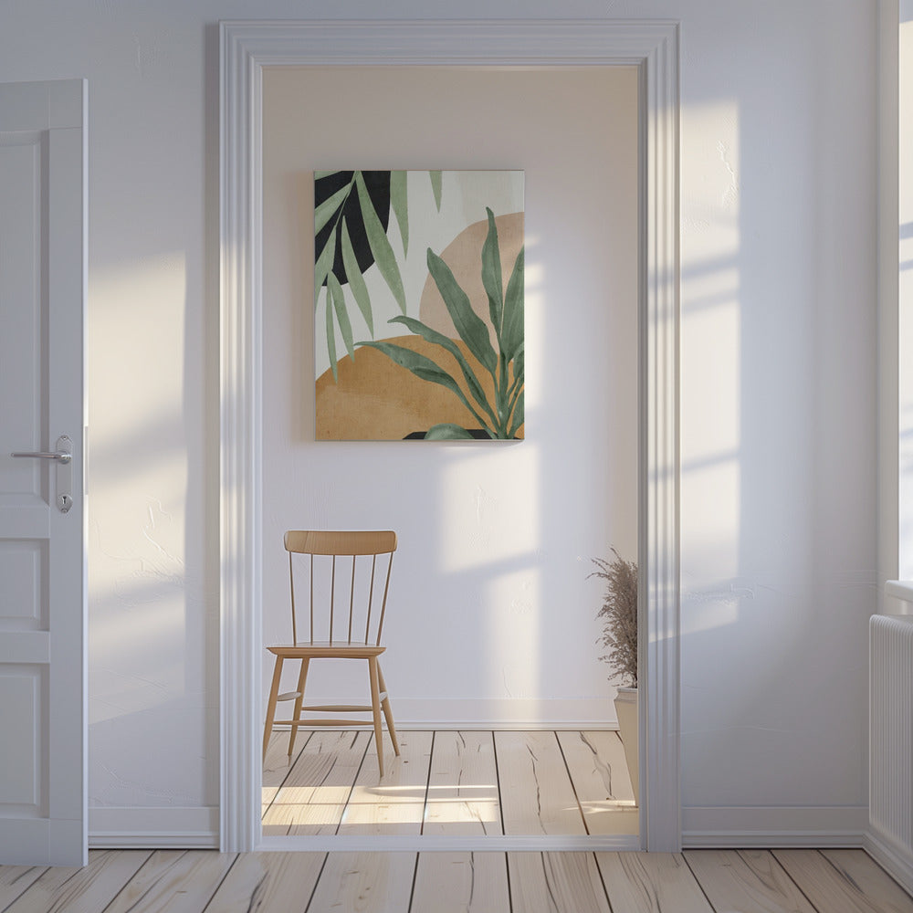 Abstracte kunst tropische bladeren | Canvas
