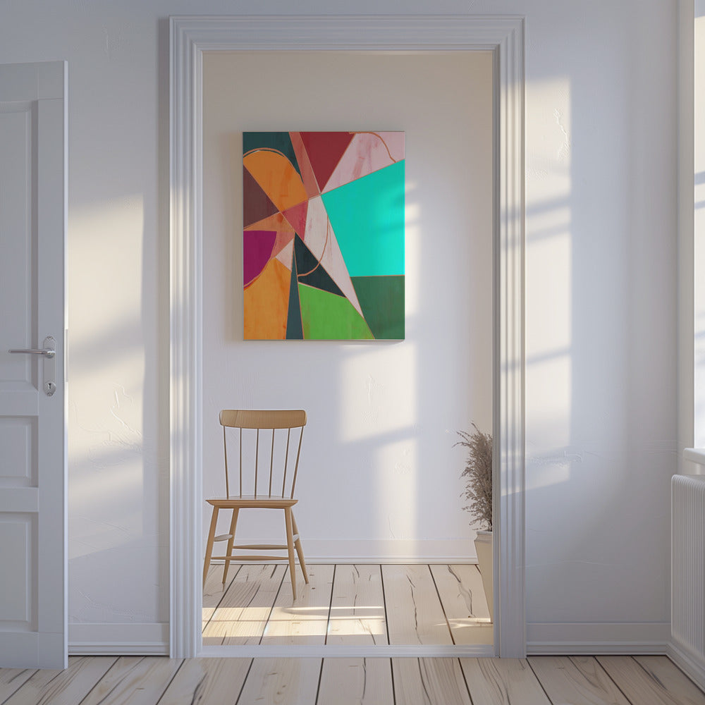 Kleurrijke geometrie abstract | Canvas