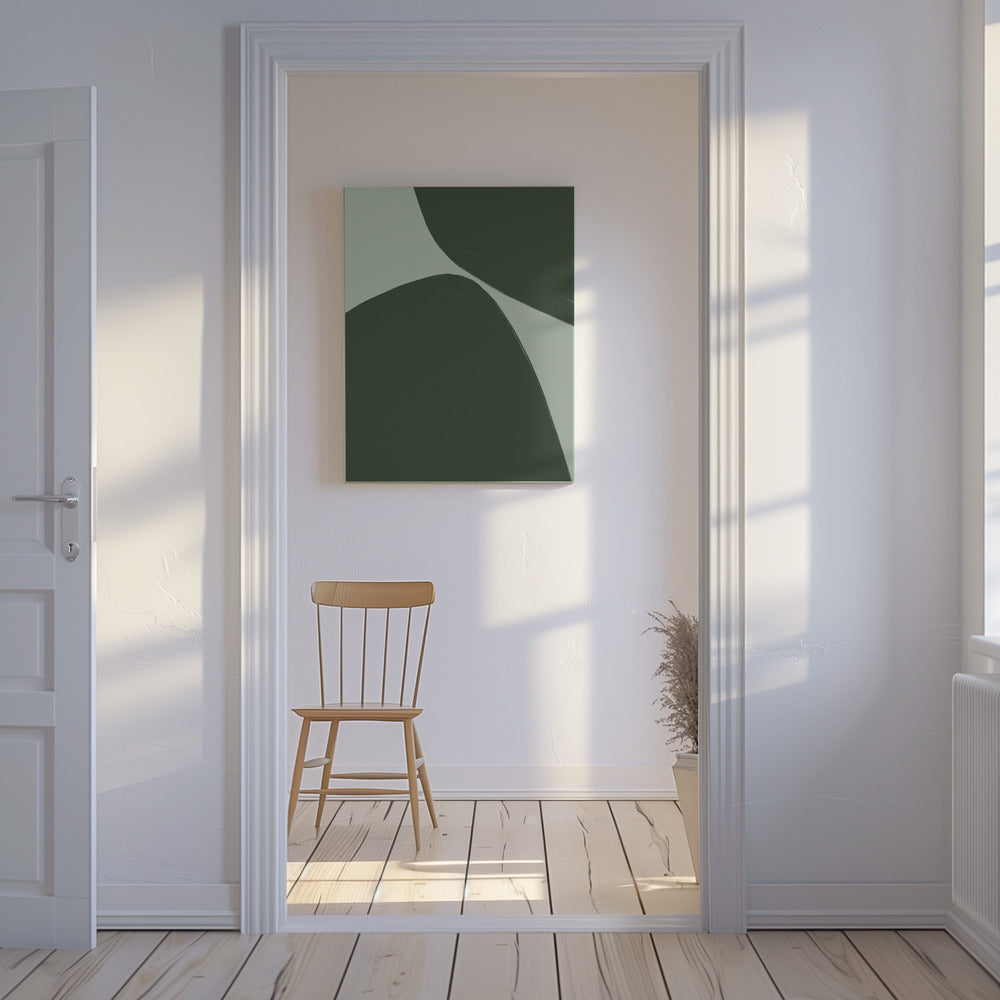 Gedurfde groene rondingen | Canvas