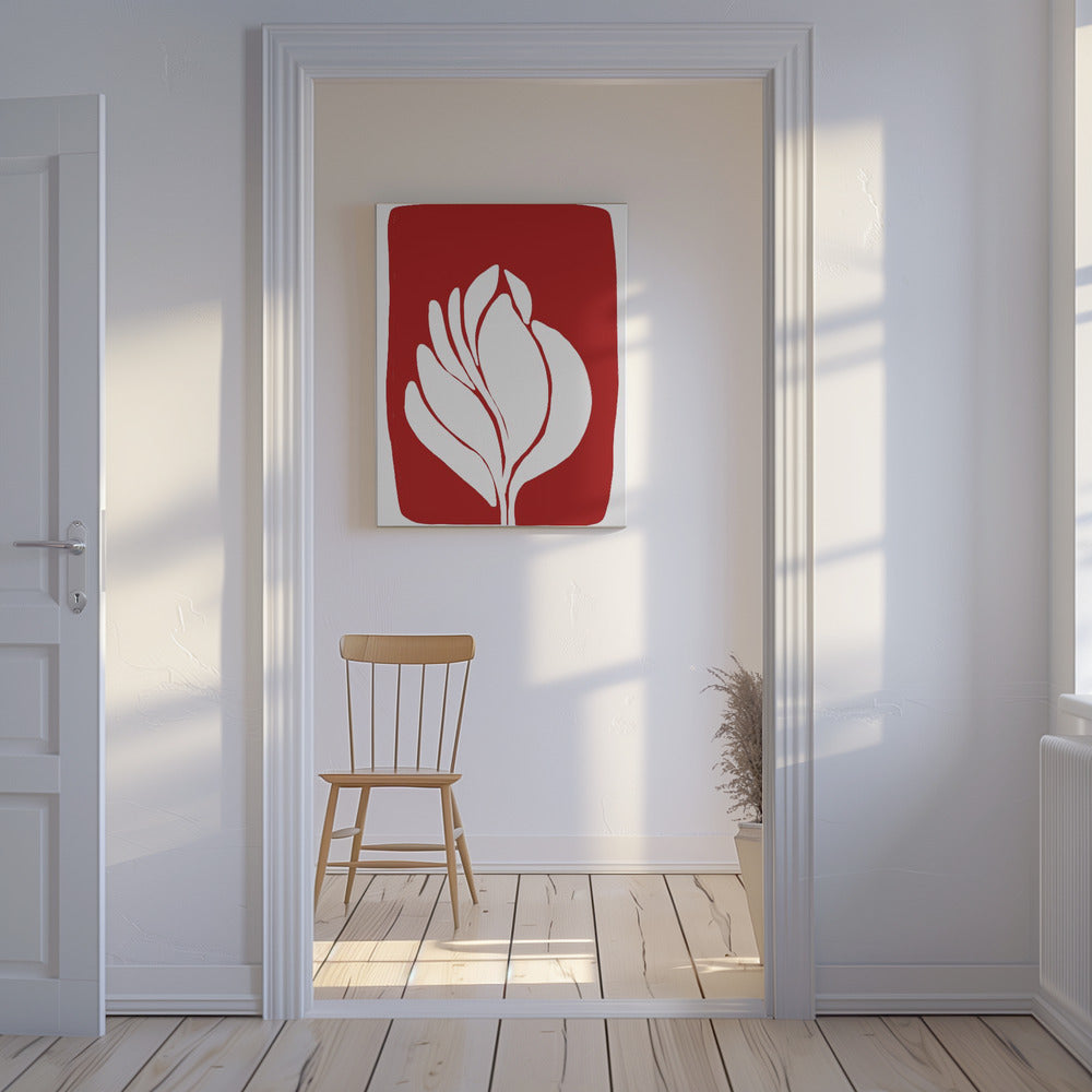 Silhouet van witte bloesem | Canvas