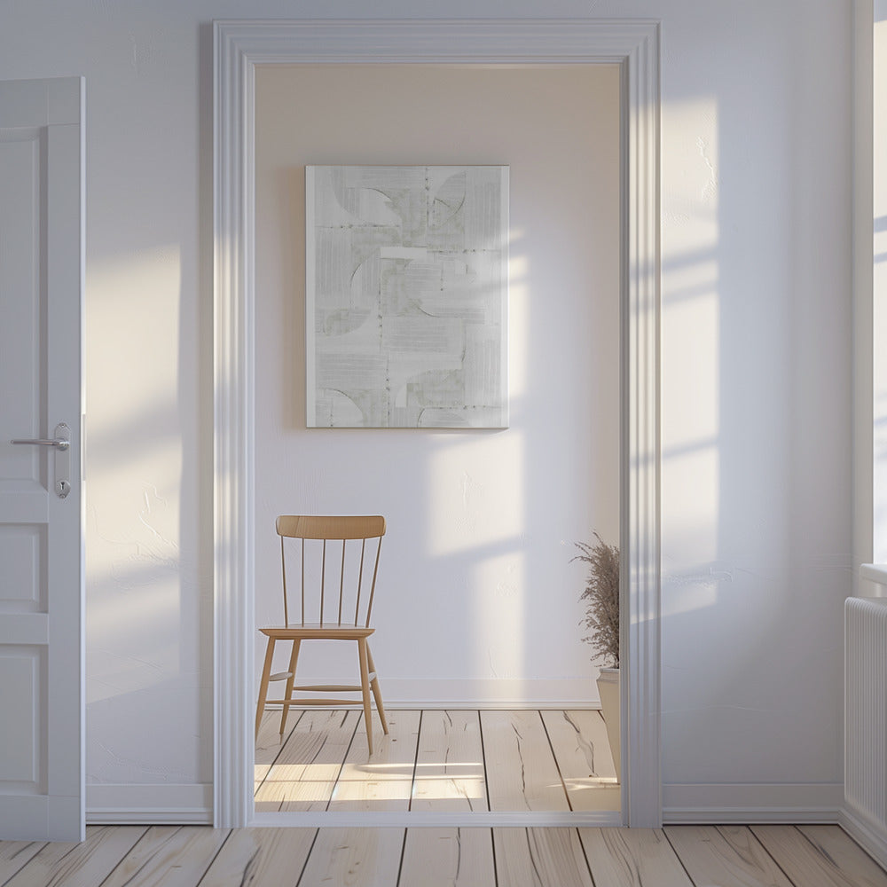 Geometrische witte vormen | Canvas