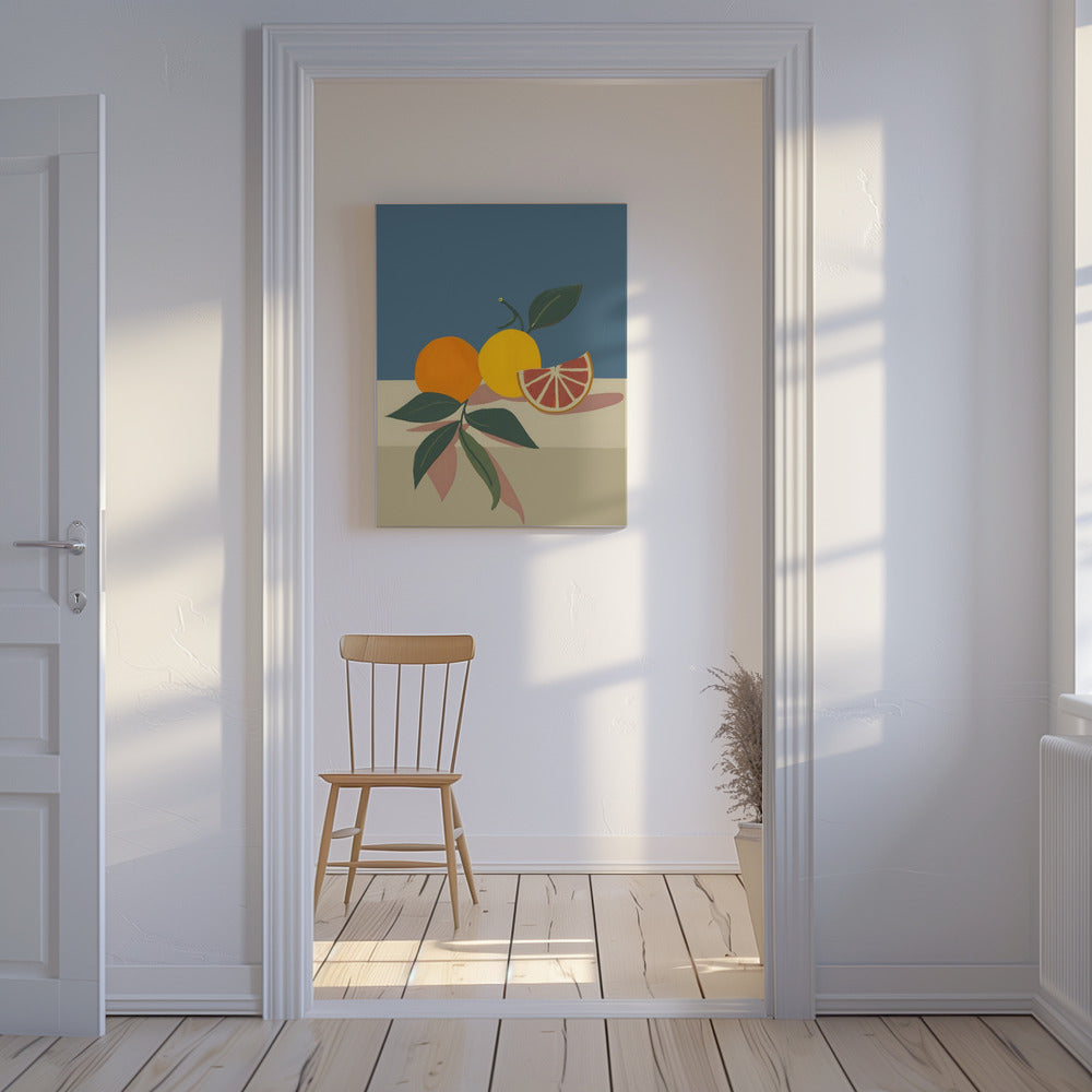 Oranje en gele citrusvruchten | Canvas