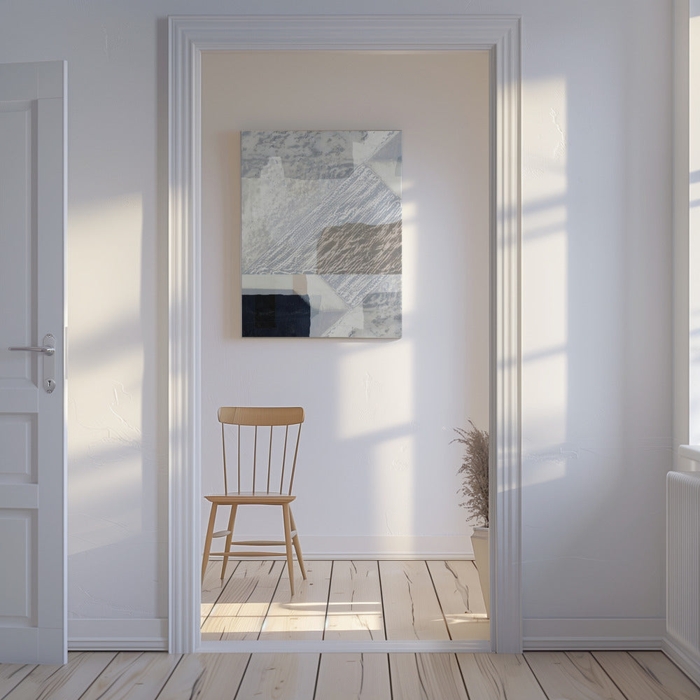 Gefragmenteerde vorm in wit | Canvas