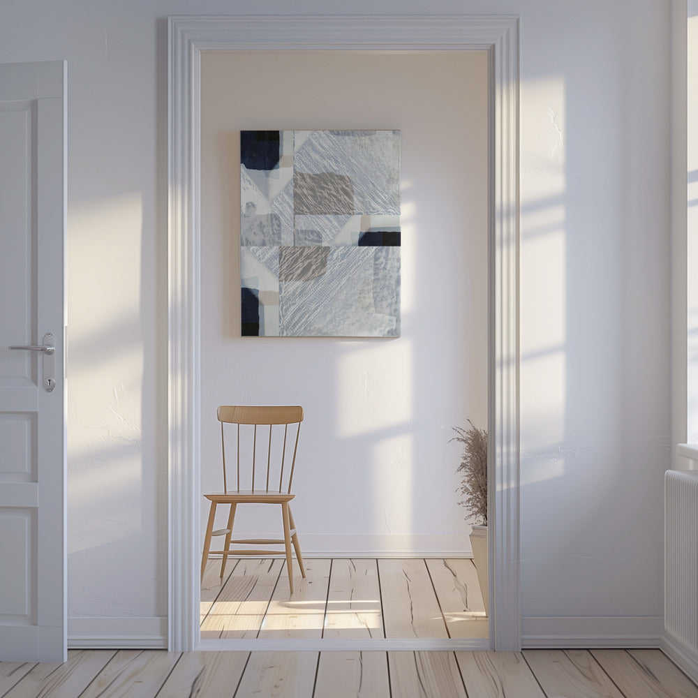 Gefragmenteerde vorm in wit | Canvas