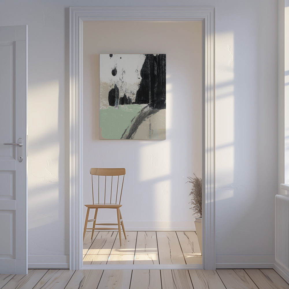 Dynamische penseelstreken en monochrome contrasten | Canvas