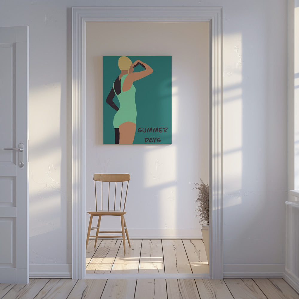 Vintage swimmer poster | Canvas