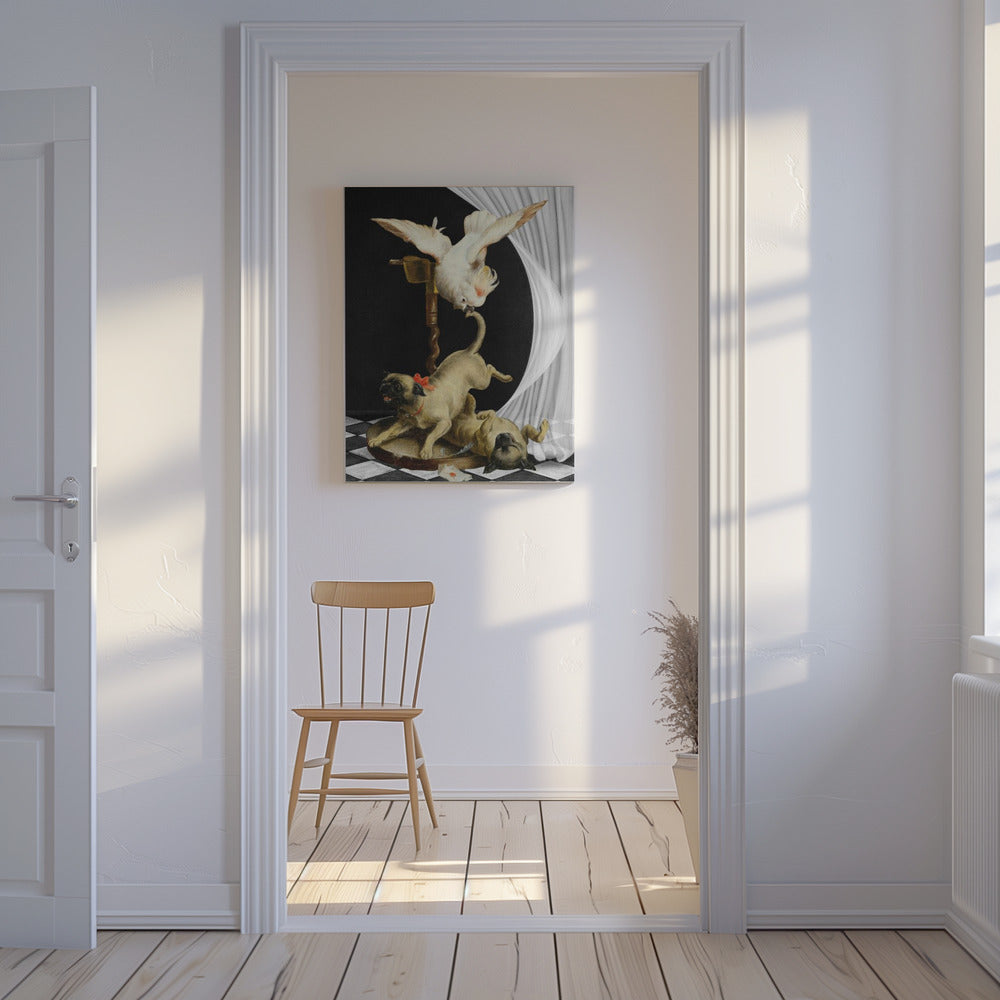 Levendige scène van een vogel | Canvas
