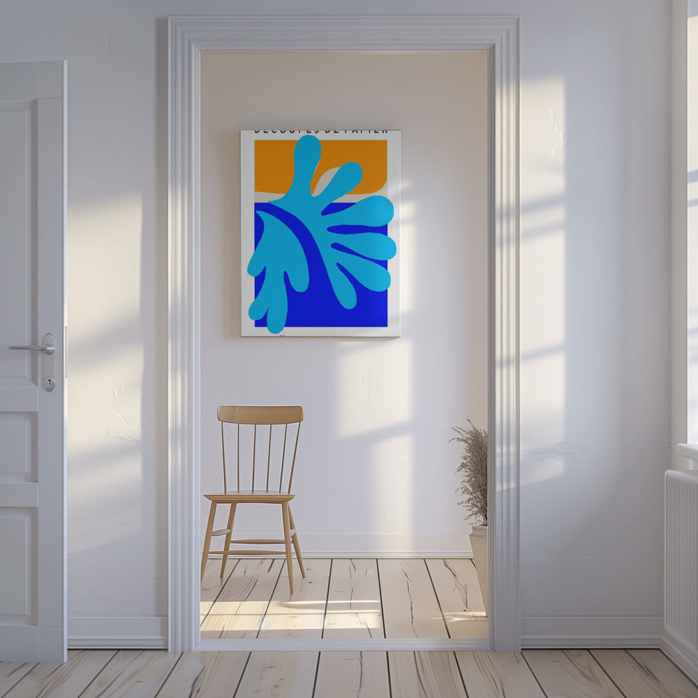 Blauwe Spatvormen | Canvas