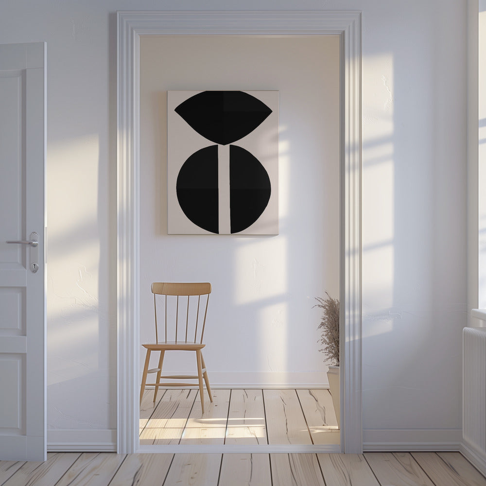 Zwarte vormen harmonie | Canvas