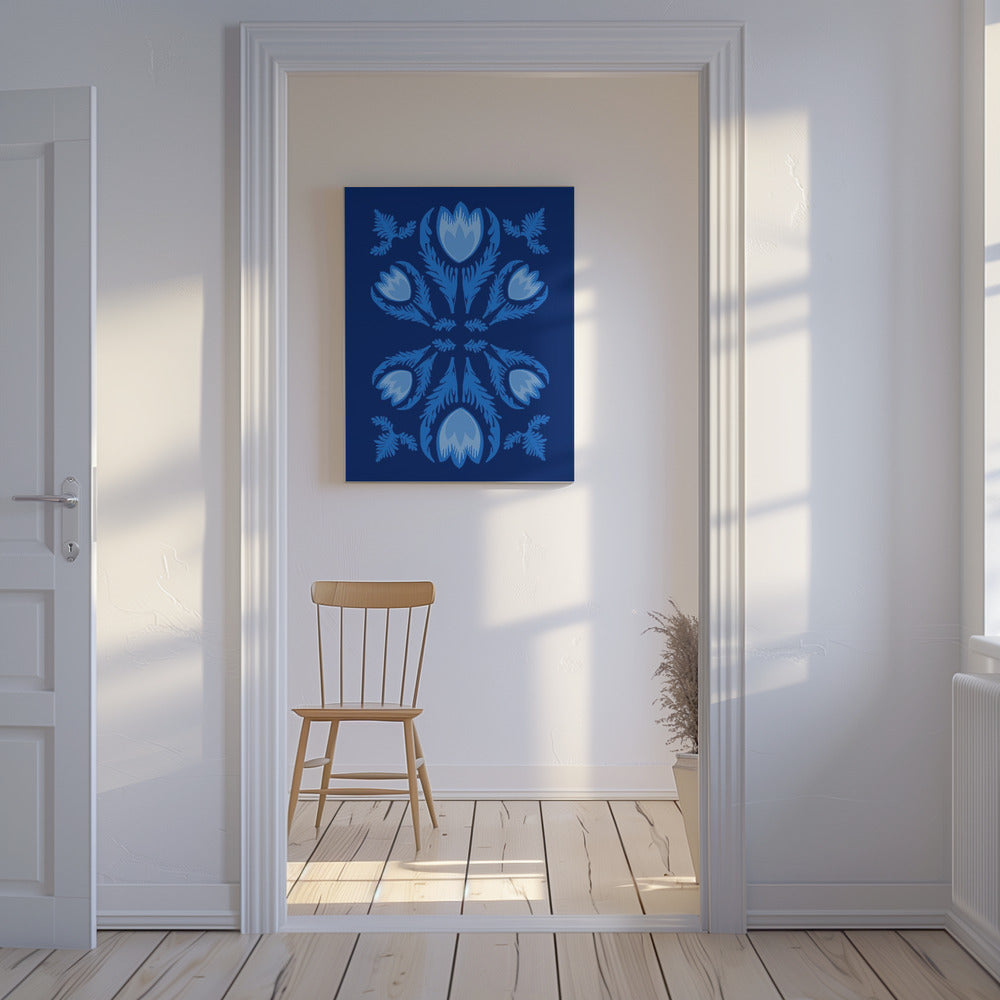 Grafische bloemen, stralende tulpen | Canvas