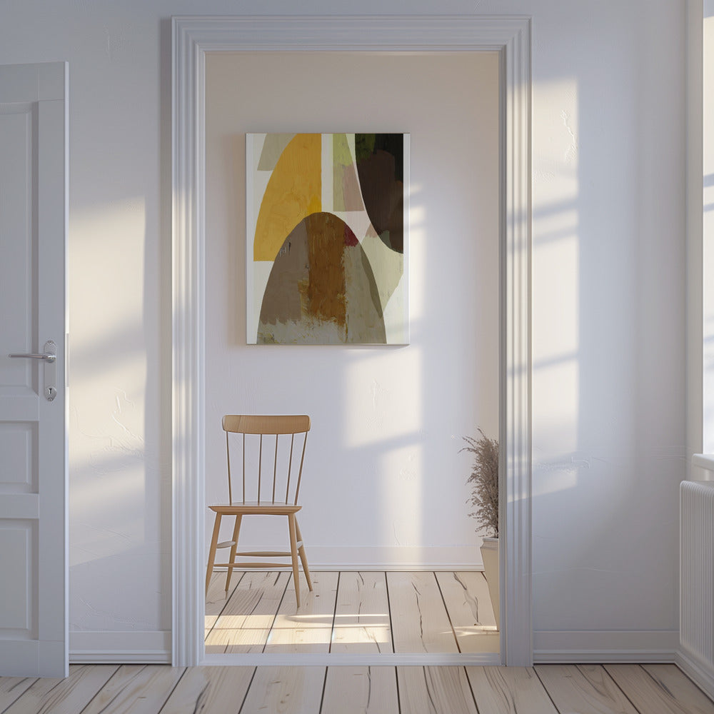 Gedurfde geometrische vormen in aardse tinten | Canvas