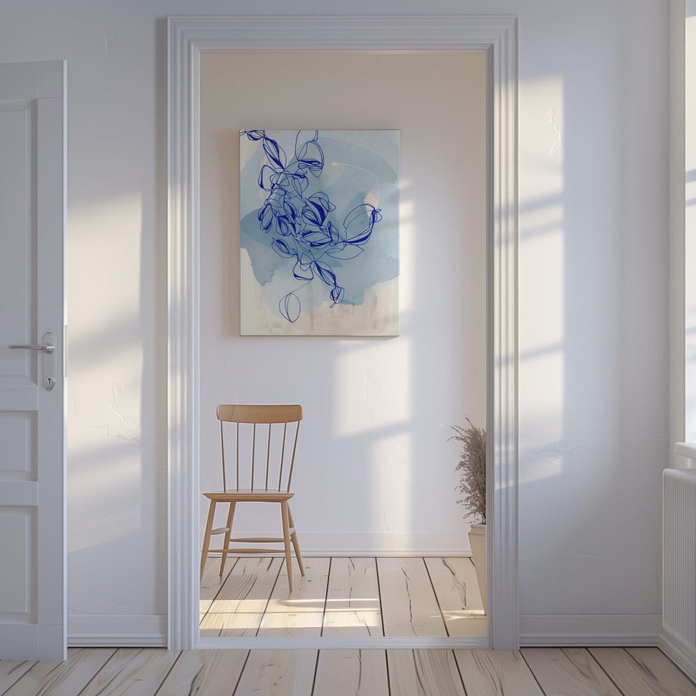 Blauwe Wijnstok Elegantie | Canvas