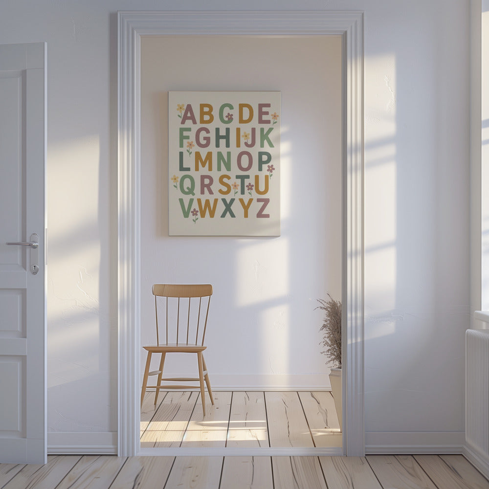 Bloemenalfabet Vreugde | Canvas