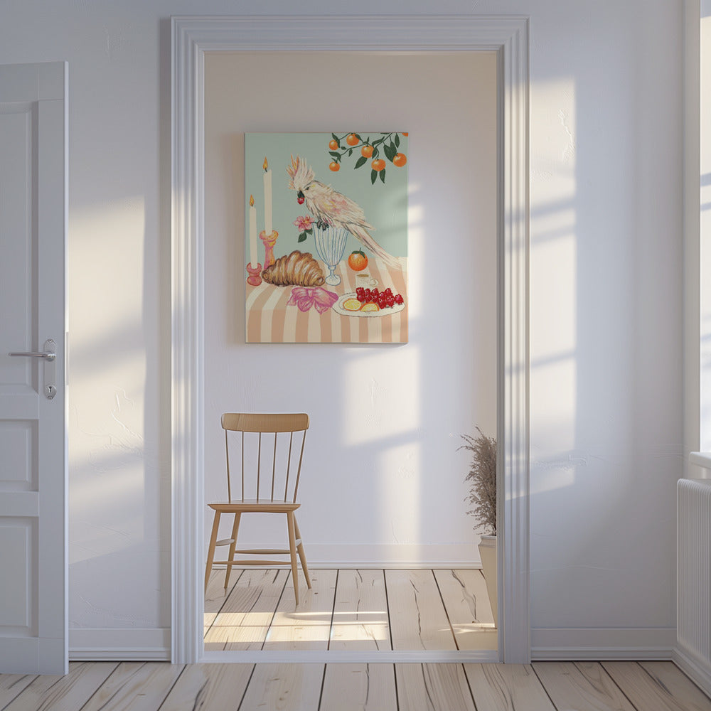Ontbijt met vogel | Canvas