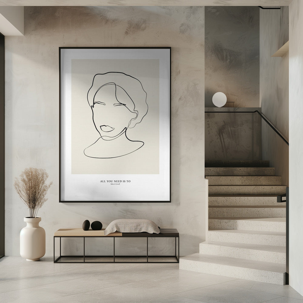 Moderne vrouwelijke lijnkunst | Poster