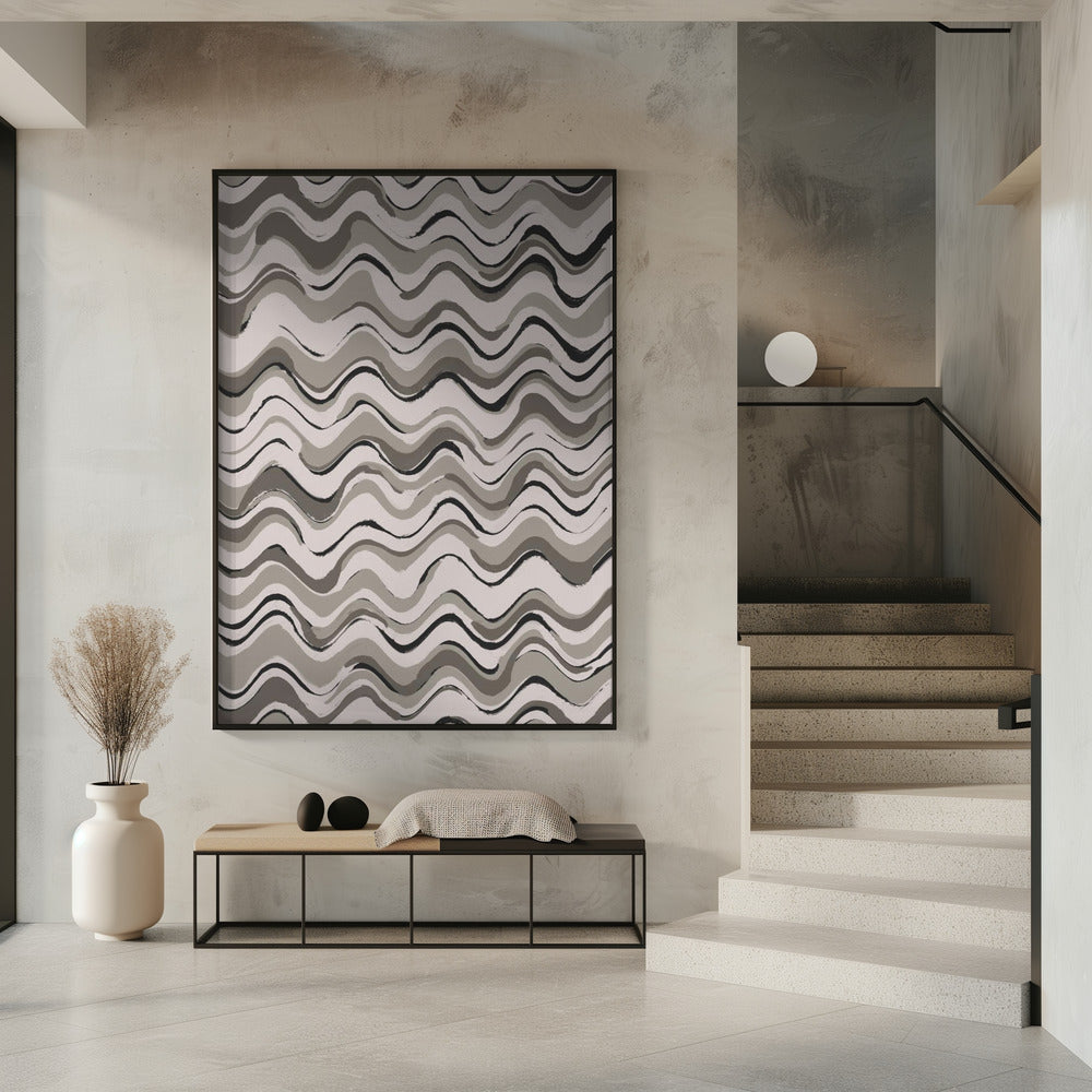 Monochrome golven | Poster